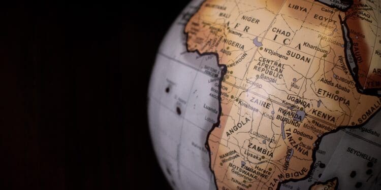 Africa on the globe