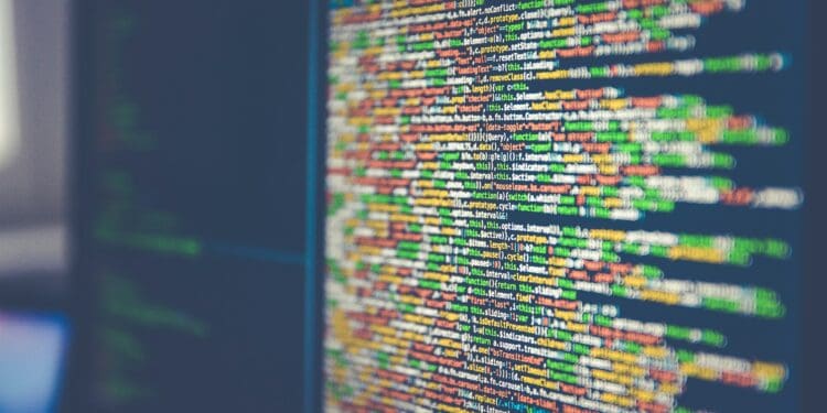 Code on computer monitor