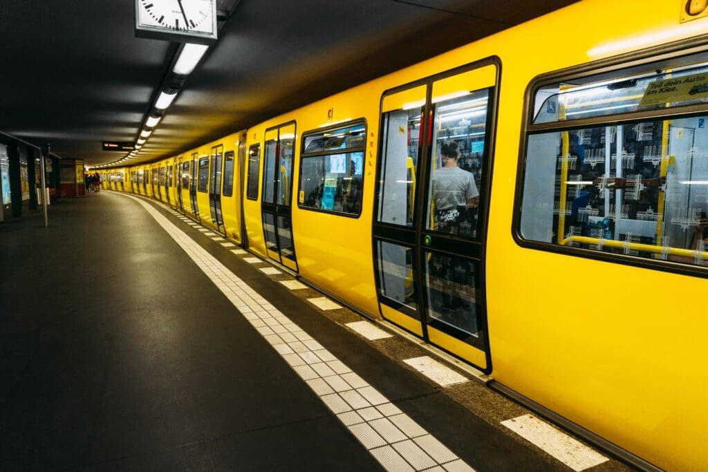 metro, berlin, germany, yellow, black, light