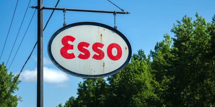 Old, vintage gasoline Esso sign