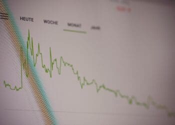 Stock trading chart. Made with analog vintage lens, Leica APO Macro Elmarit-R 2.8 100mm (Year: 1993)