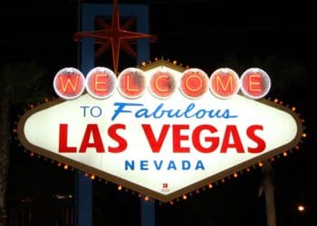 The Famous Las Vegas Sign at the entrance of the Las Vegas Strip.