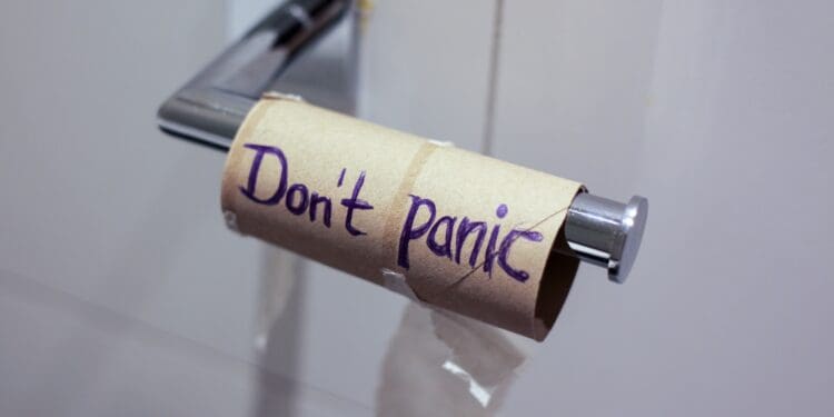 This photo was taken during the first lockdown (on 17. March 2020) in Munich, Germany due to the corona pandemic. I was seeing empty shelves in the supermarket, where once the toilet paper was piled up. The "German Angst" was symbolized by the hoarding of toilet paper. So when the toilet paper roll was finished I thought it would be uplifting/humorous to write "don't panic on the empty toilet roll". My title for it is "German Panic". This photo is my most successful photo in views and was featured in the Unsplash "COVID-19" compilation.