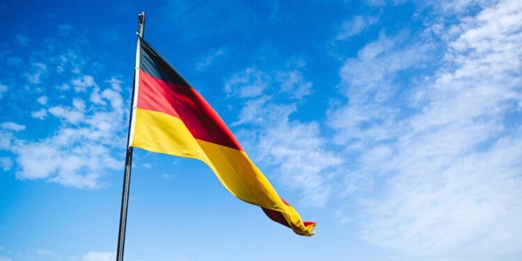 blue, red, and yellow flag
