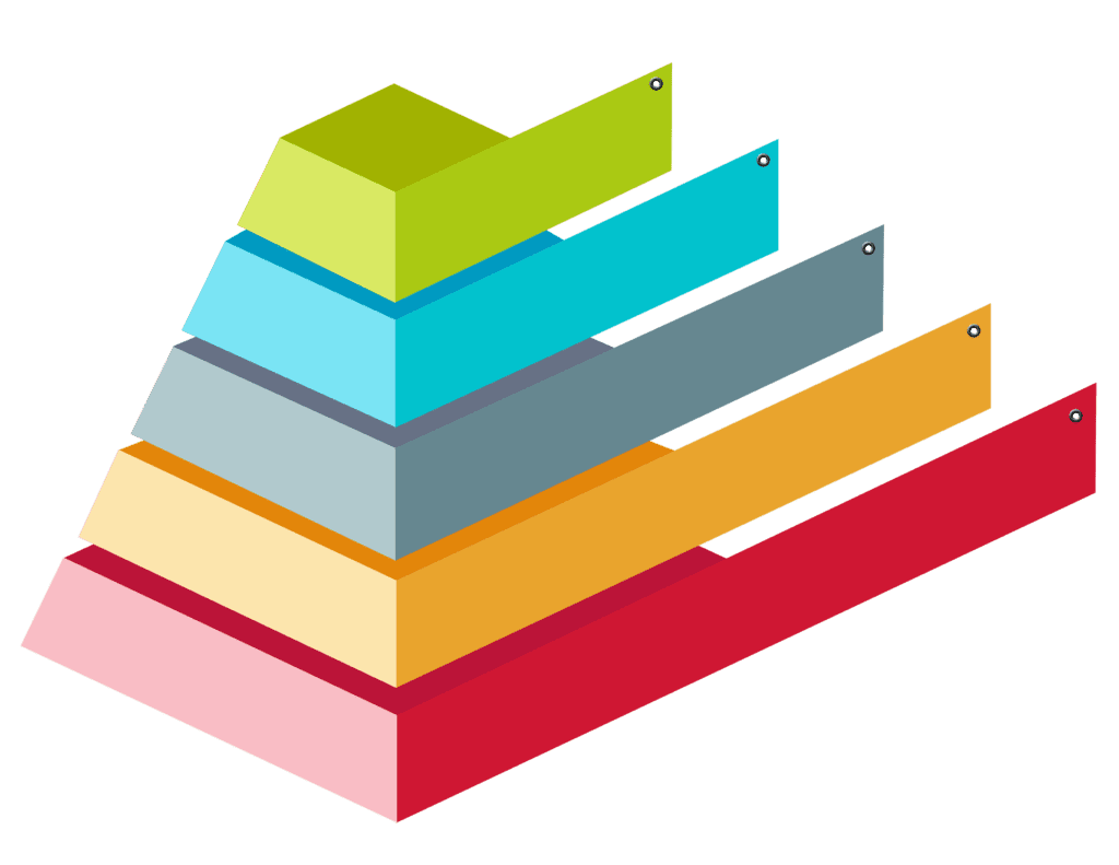 colorful pyramid 3d, infographic chart, infographic