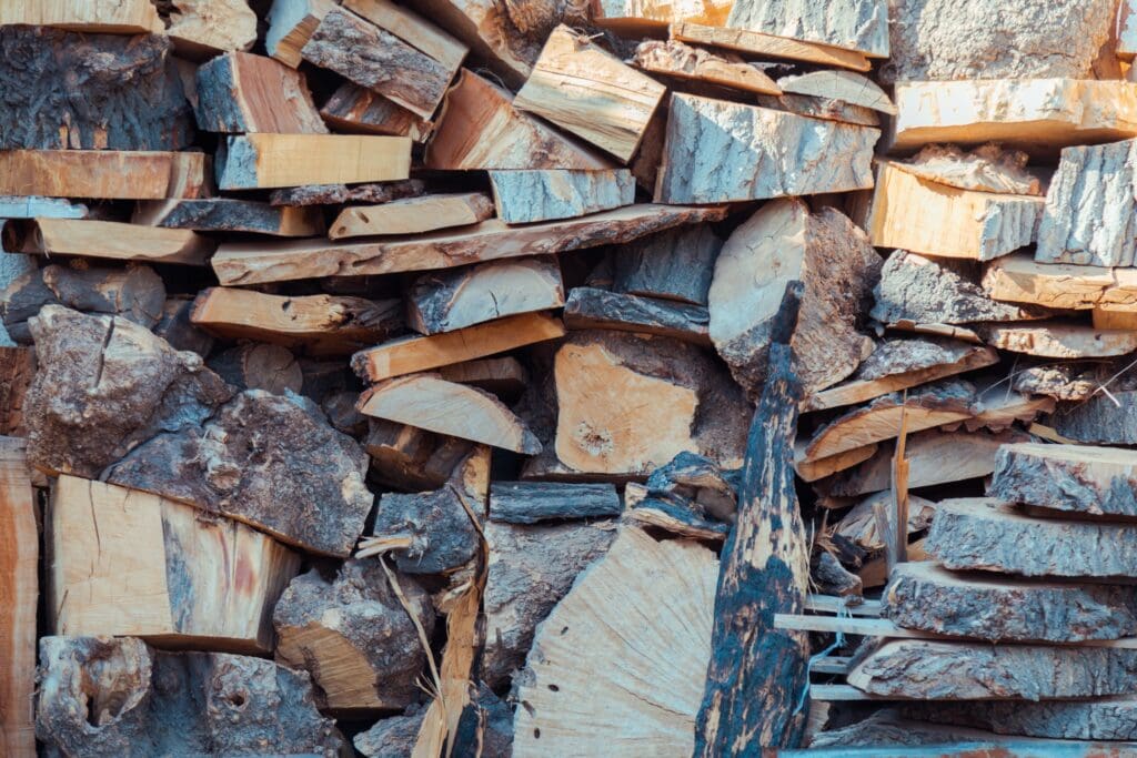 Stack of firewood for background