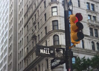 Wall St and Broadway signs