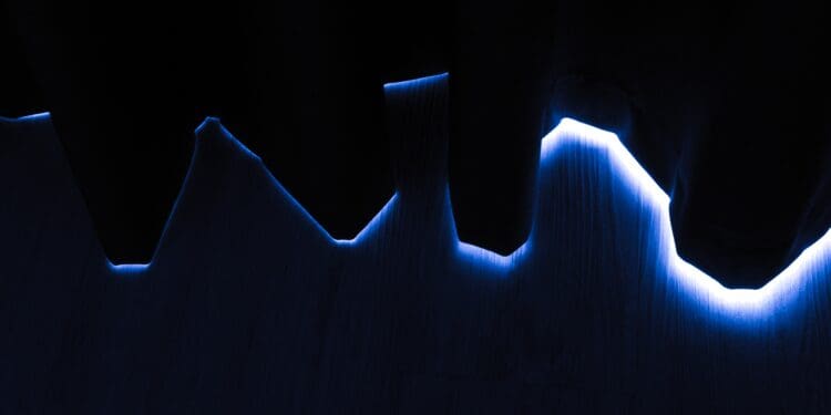 blue and white lighted borderline
