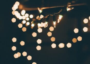 Christmas lights in bokeh
