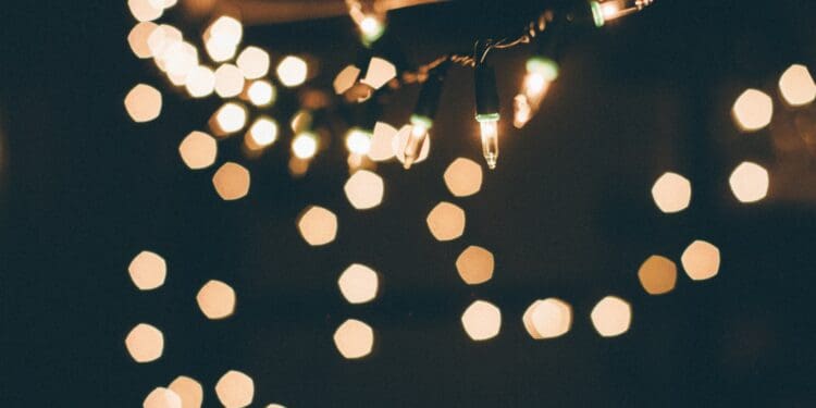 Christmas lights in bokeh