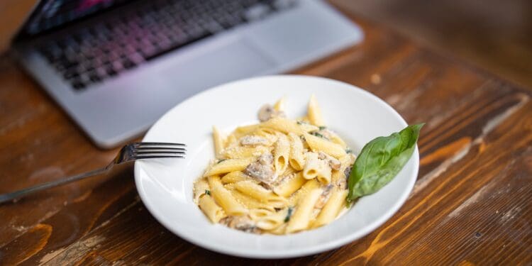 Italian pasta on a plate