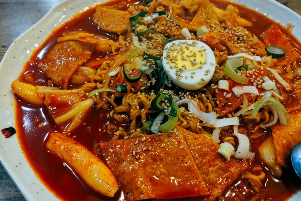 Spicy Korean Tteokbokki Dish