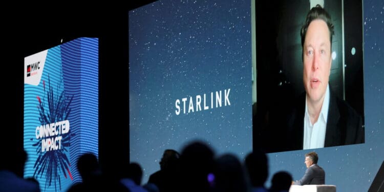 FILE PHOTO: SpaceX founder and Tesla CEO Elon Musk speaks on a screen during the Mobile World Congress (MWC) in Barcelona, Spain, June 29, 2021. REUTERS/Nacho Doce/File Photo