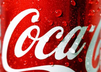 Tyumen, Russia-may 20, 2020: Coca cola drink close up macro. Coca cola drinks are produced and manufactured by The Coca-Cola Company.